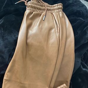 Faux Leather Joggers
